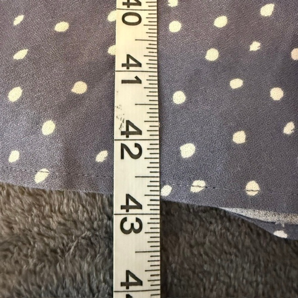 Abercrombie & Fitch Polka Dot Midi Dress (Side Slit Tie Front) Blue Small - Picture 10 of 11